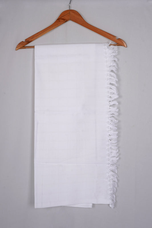 WHITE CHECK COTTON - WBT-07 BATH TOWEL - 30X60 - WHITE
