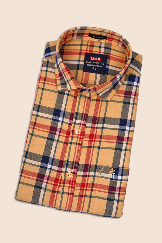 MCR BIANCO CHECKS 91001 Full Sleeve Formal Color Shirt For Men