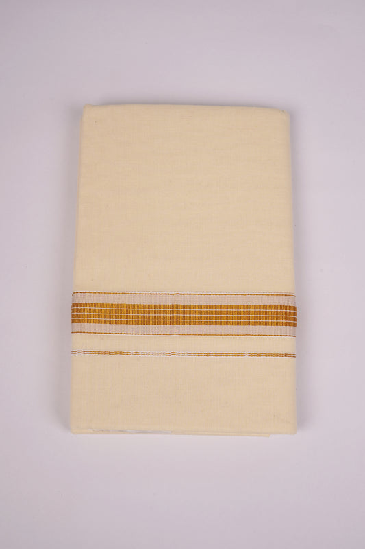 GLD-164C CREAM DOUBLE DHOTI  4.00 MTR