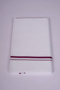 Mens White Single Dhoti Cotton Blend with Big Border - 2.00M | QS-04 - Dark Violet