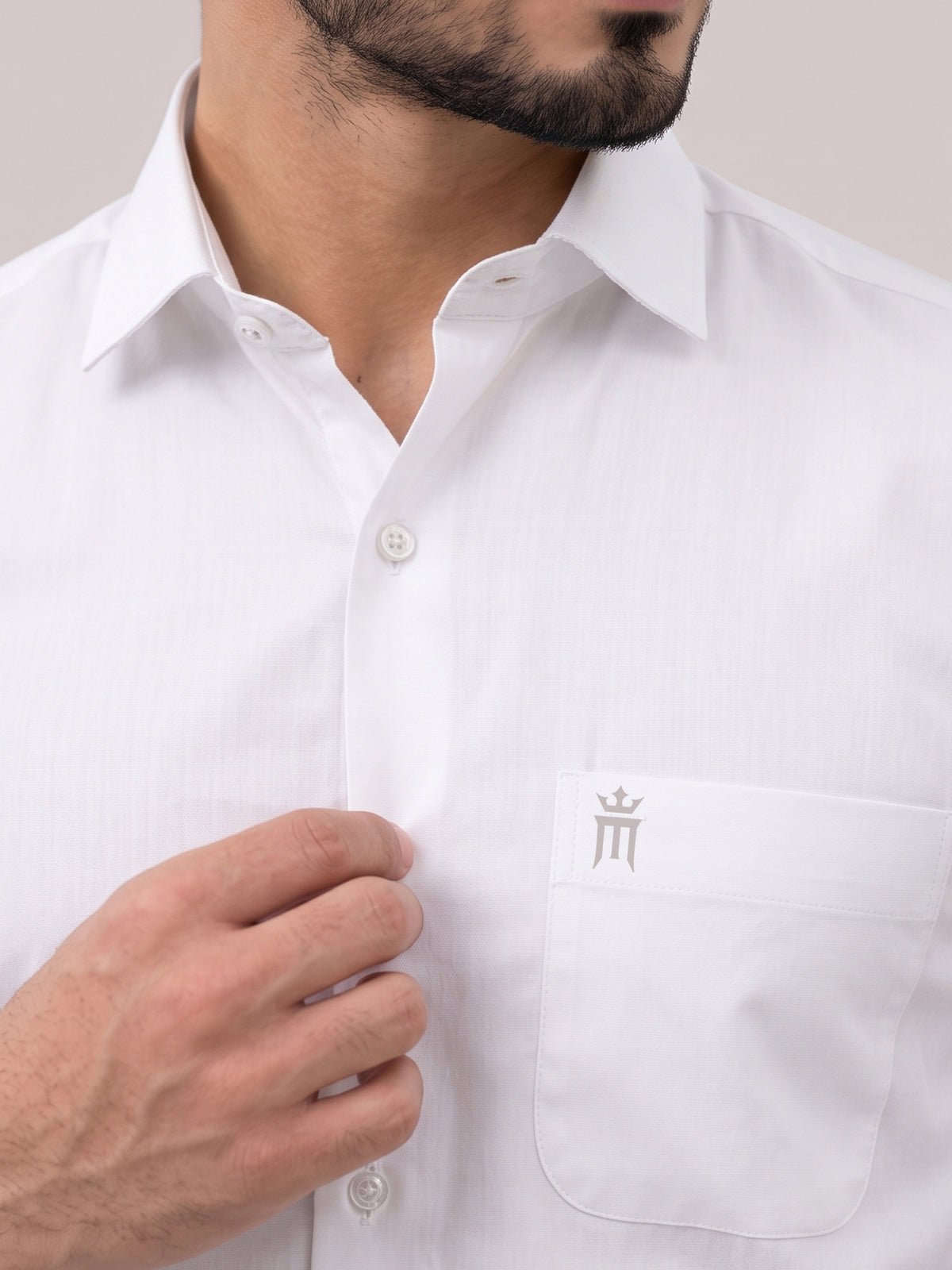 Crown Lin Formal White Shirt For Men