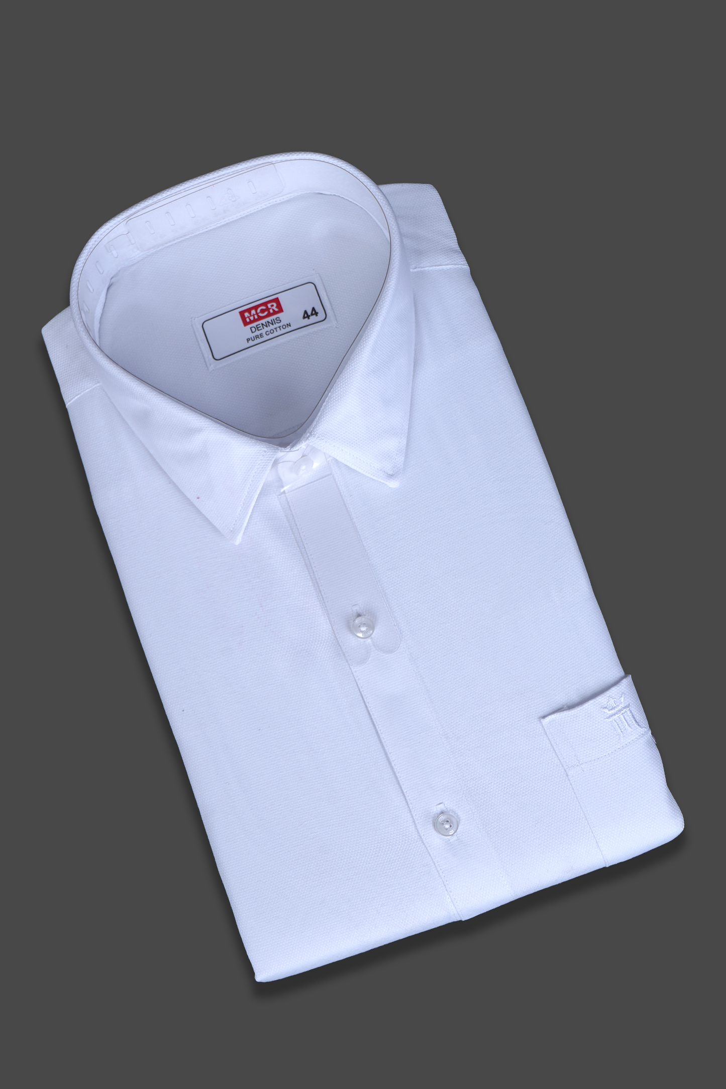 MCR DENNIS  Full Sleeve  White Shirt For Men-APPLE CUT