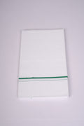 Mens White Single Dhoti Cotton Blend with Small Border - 1.90M | SS-23 - Green