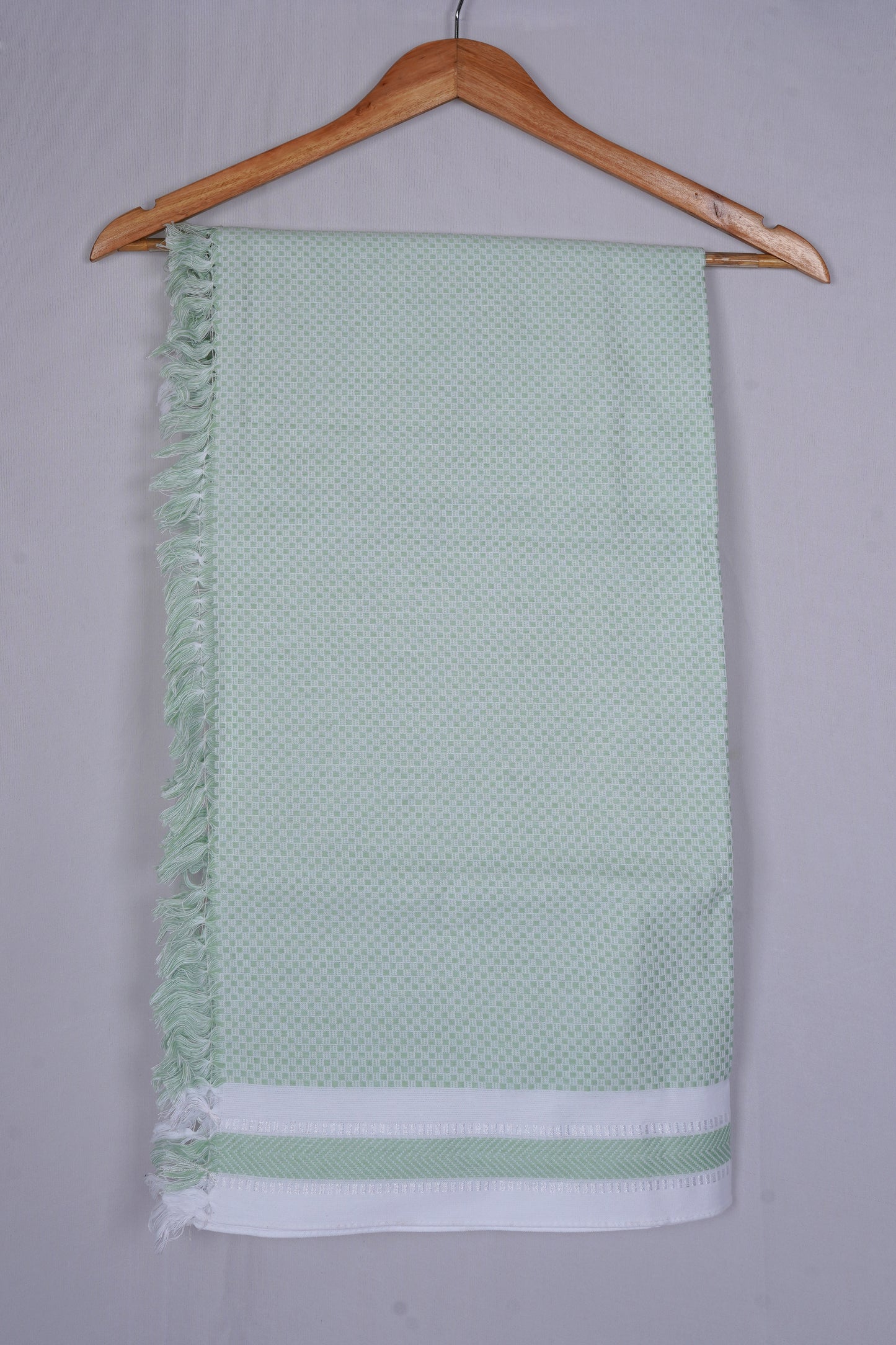 COLOUR MINICHECK COTTON - CBT-24 BATH TOWEL - 30X60 - LIGHT GREEN