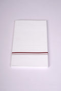 Mens White Single Dhoti Cotton Blend with Small Border - 1.90M | SS-23 - Maroon