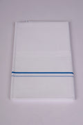 Mens White Single Dhoti Pure Cotton with Small Border - 2.00M | SS-09 - Ajantha Blue