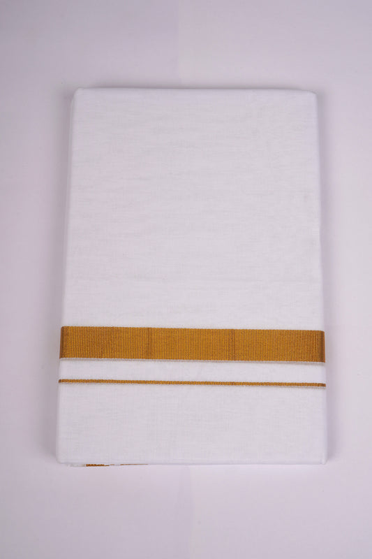 GLD-41 WHITE DOUBLE DHOTHIE 4.00 MTR