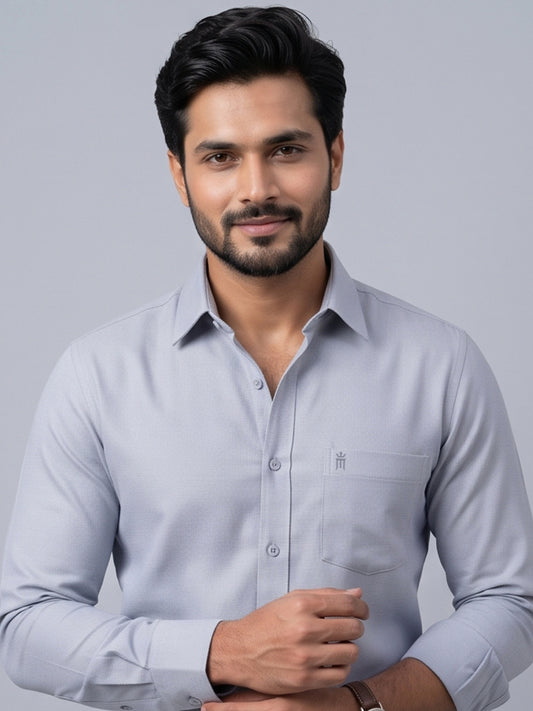 MCR Men Formal Colour Shirt - Light gray 82504 Hydrogen