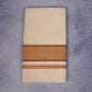 FCD-86C CREAM DOUBLE DHOTI  4.00 MTR - Brown