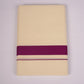 FD-08C CREAM DOUBLE DHOTI  3.80 MTR-Dark violet