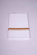 Mens White Single Dhoti Pure Cotton - 2.00M | HS-20 - Brown