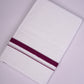 HD-28 WHITE DOUBLE DHOTI  3.80 MTR - violet