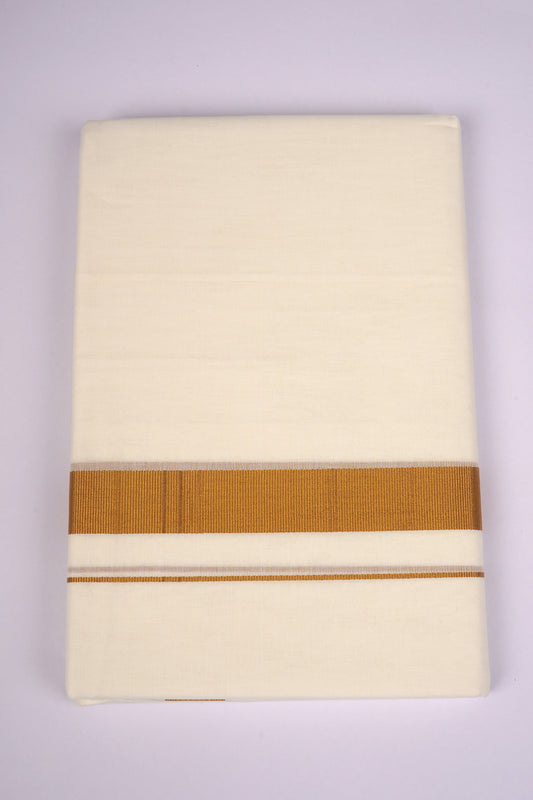 GLD-99C CREAM DOUBLE DHOTI  4.00 MTR