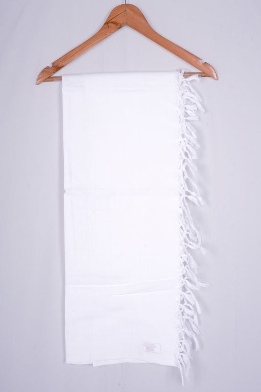 DOUBLE CLOTH WHITE COTTON - WBT-08 BATH TOWEL - 30X60 - WHITE