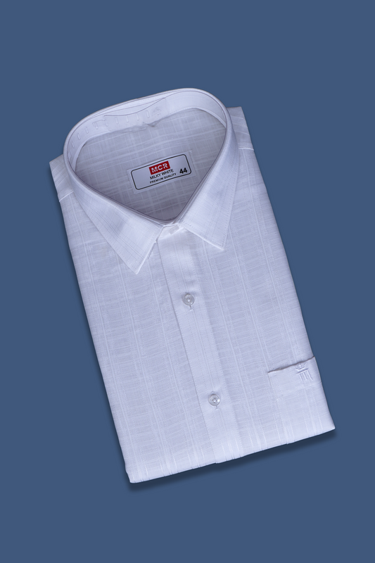MCR 2026 MILKY Half Sleeve Formal White Shirt For Men