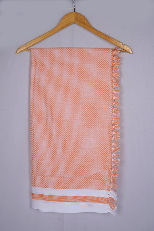 COLOUR MINICHECK COTTON - CBT-24 BATH TOWEL - 30X60 - LIGHT ORANGE