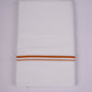 SD-18 WHITE DOUBLE DHOTI  3.70 MTR - Orange