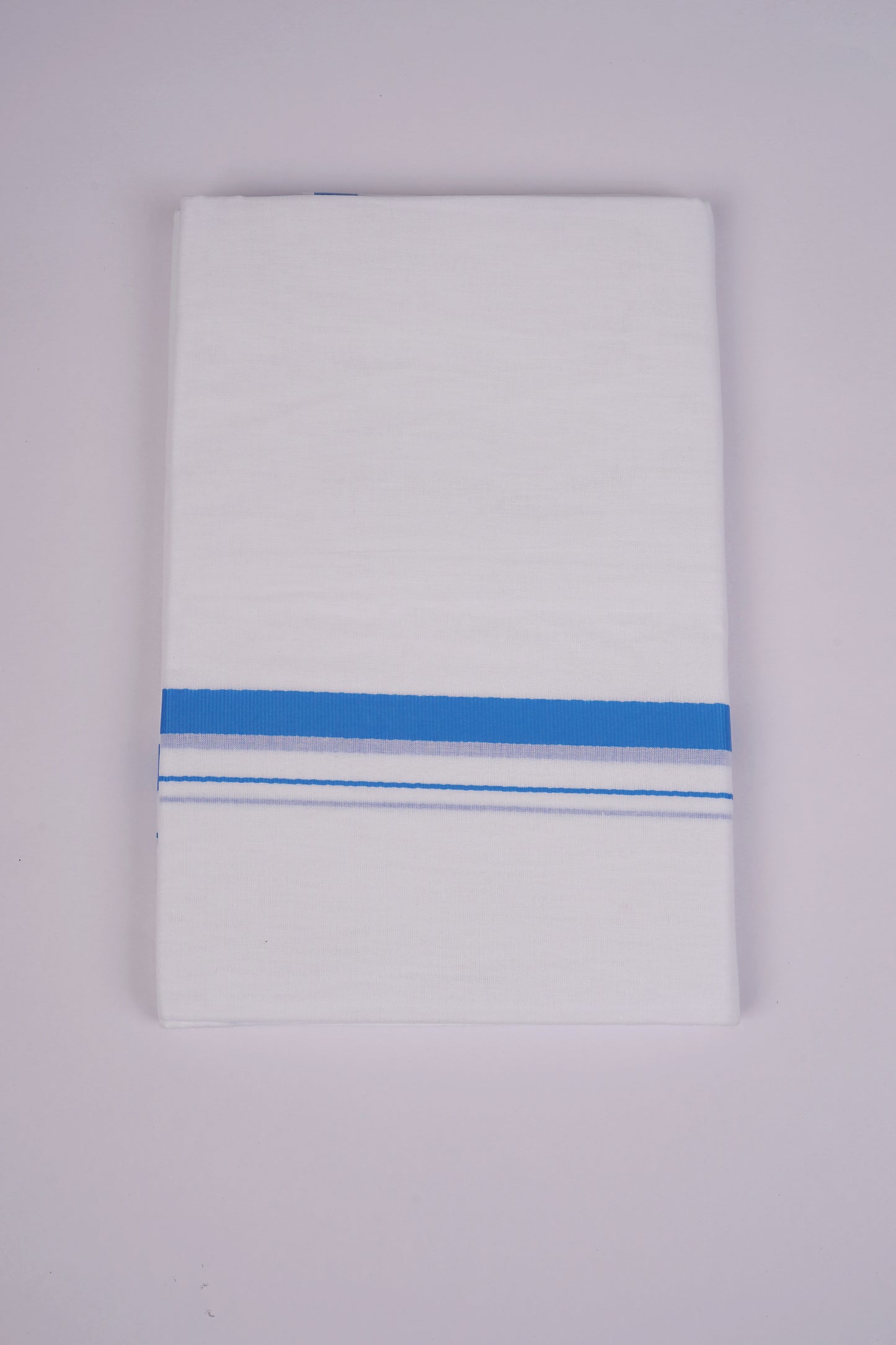 HD-23 WHITE DOUBLE DHOTI  4.00 MTR - blue