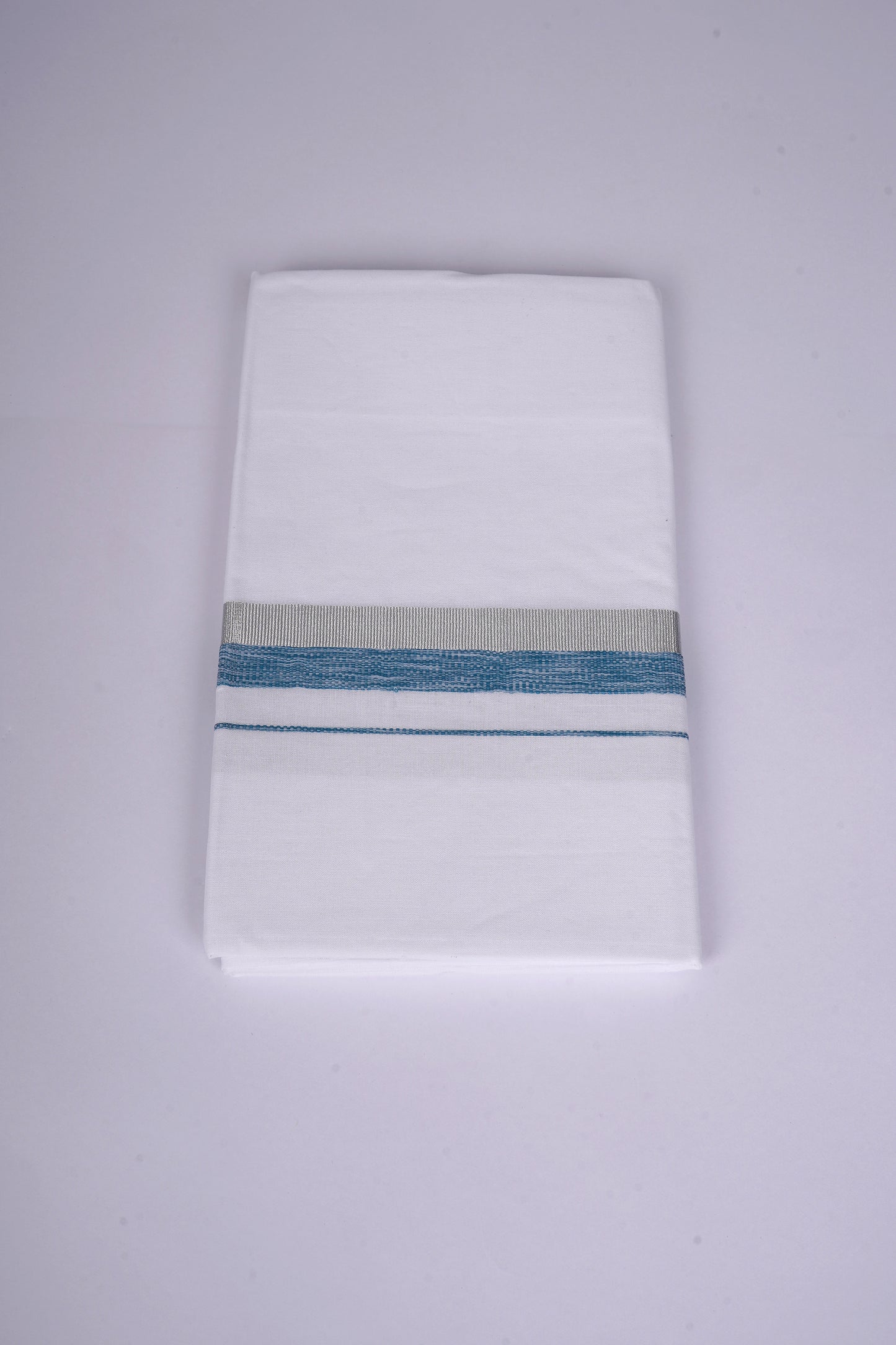 FS-124 W/S DHOTI  1.90 MTR - Silver Ajantha Blue