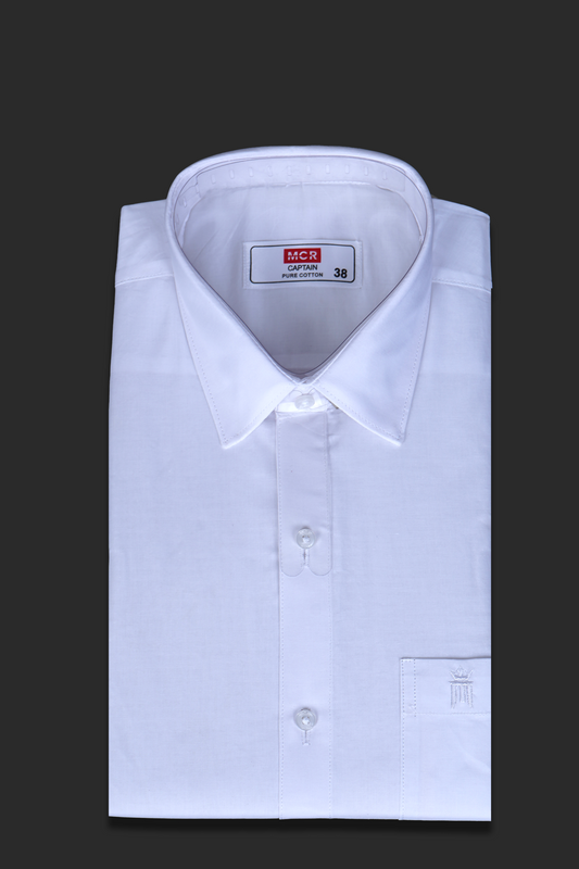 MCR Captain Half Sleeve Formal White Shirt For Men