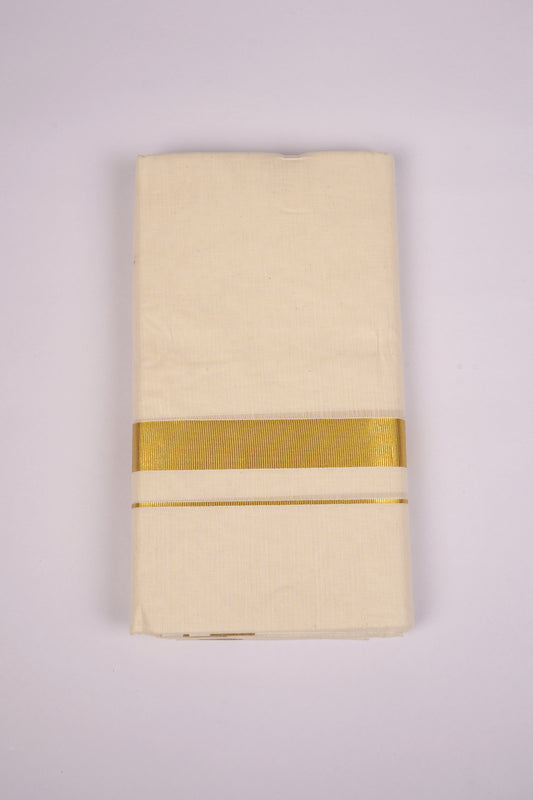 GLD-102C CREAM DOUBLE DHOTI  4.00 MTR