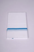 Mens White Single Dhoti Pure Cotton - 2.00M | HS-20 - Blue