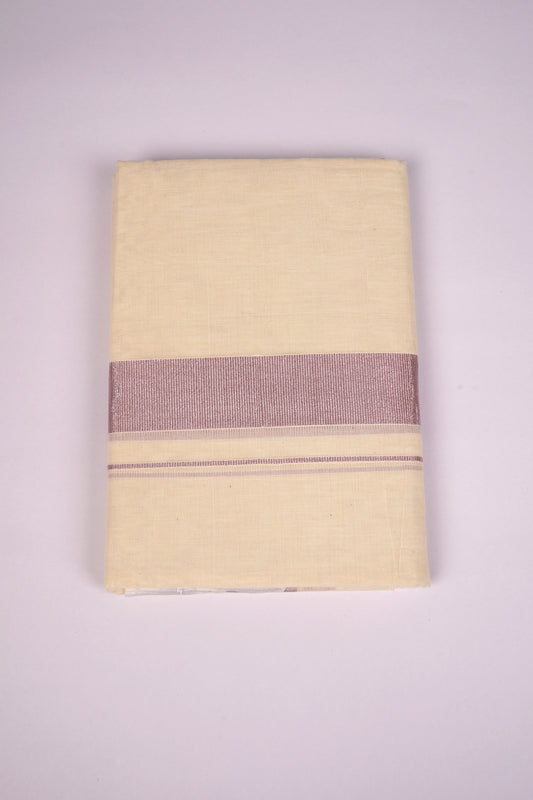 GLD-140C CREAM DOUBLE DHOTI  4.00 MTR