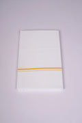 Mens White Single Dhoti Cotton Blend with Small Border - 1.90M | SS-23 - yellow