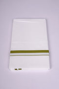 Mens Cotton Blend White Dhoti Single Small  Border 2.00 m|HS-05 OLIVE GREEN