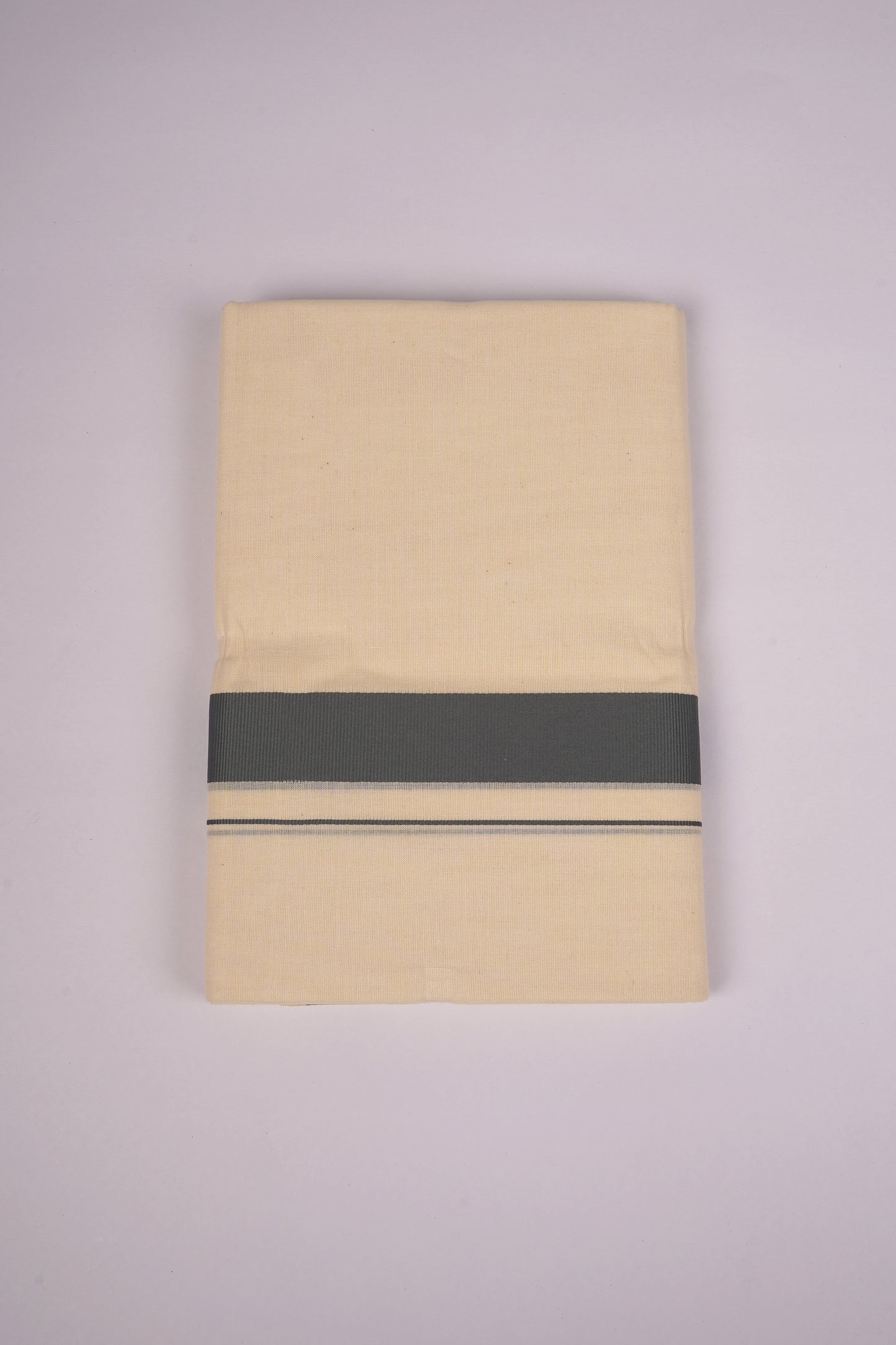 FD-08C CREAM DOUBLE DHOTI  3.80 MTR-Light Green
