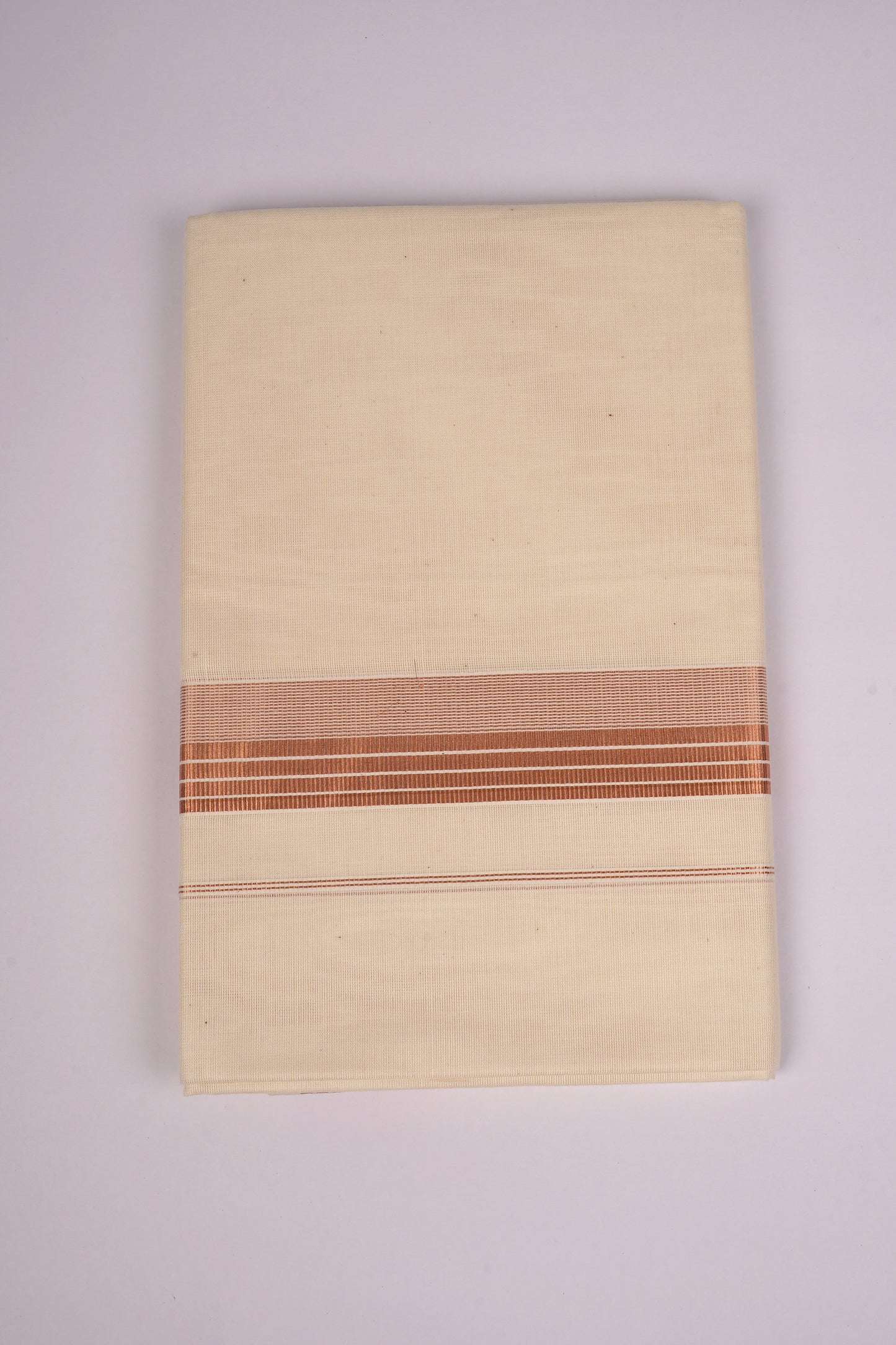 COPPER-04C CREAM DOUBLE DHOTI  4.00 MTR