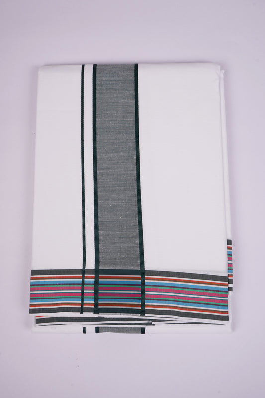 PK-9X5-07 SET WHITE DOUBLE DHOTI - gray
