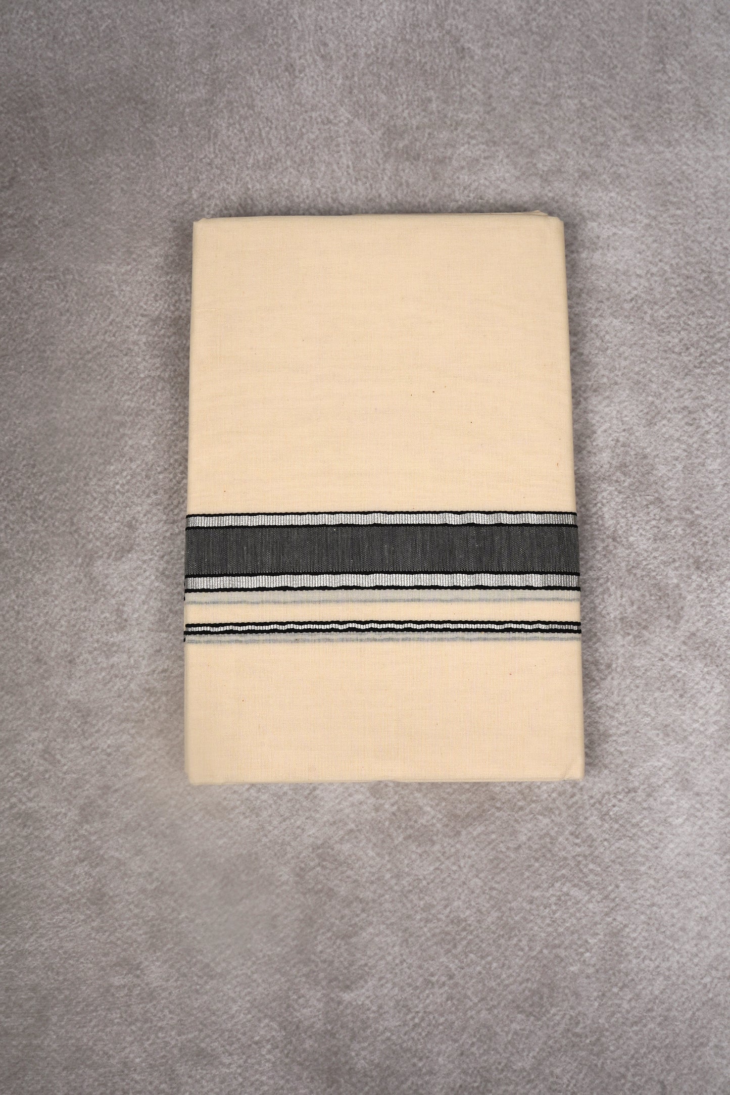 FD-178C CREAM DOUBLE DHOTHIE 3.80 MTR - gray