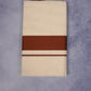FCD-77C CREAM DOUBLE DHOTI  4.00 MTR-Brown