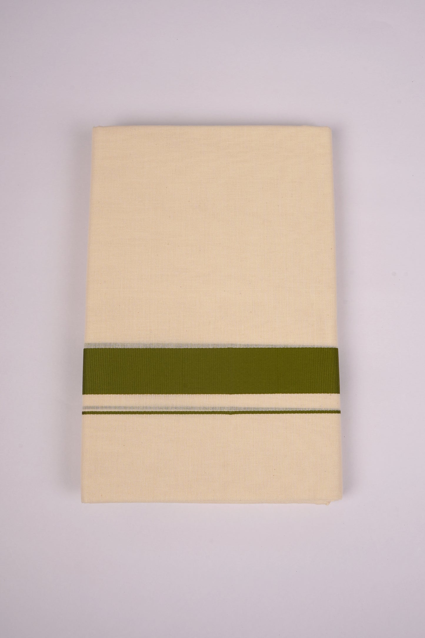 FD-08C CREAM DOUBLE DHOTHIE 3.80 MTR-Green