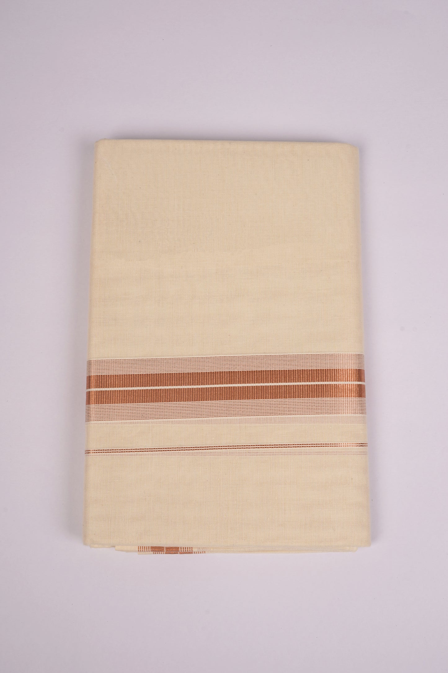 COPPER-12C CREAM DOUBLE DHOTI  4.00 MTR