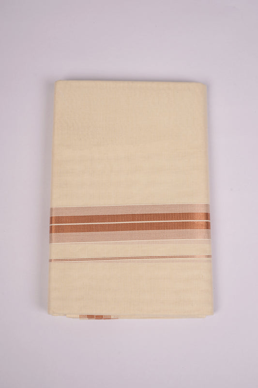 COPPER-12C CREAM DOUBLE DHOTHIE 4.00 MTR