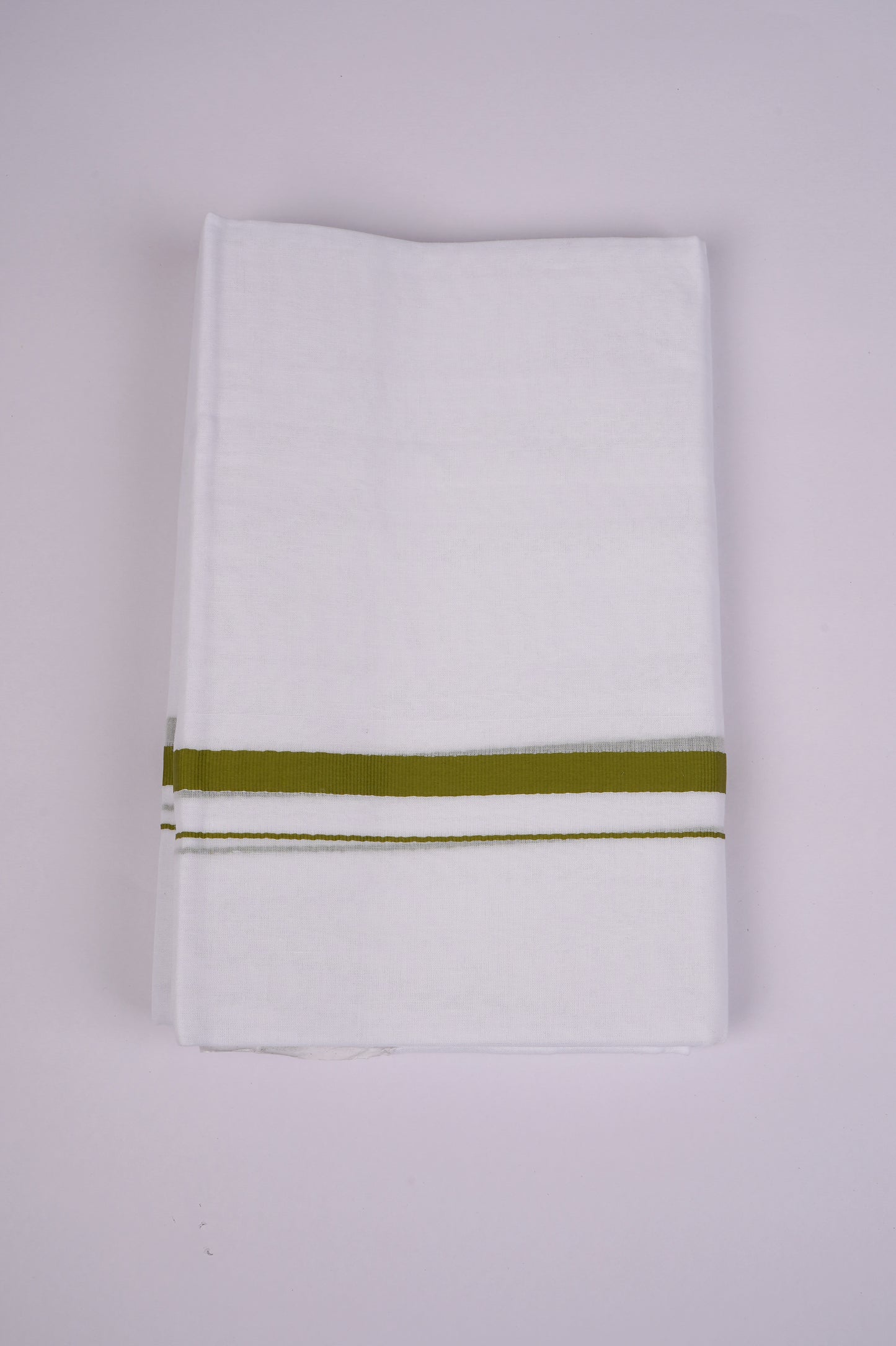 HD-24 WHITE DOUBLE DHOTI  3.80 MTR - Green