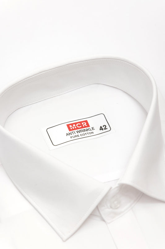 MCR ANTI WRINKLE Full Sleeve Formal White Shirt For Men