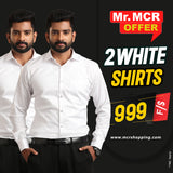 Mr. MCR Offer Combo White Shirt (Buy 1 get 1 free)
