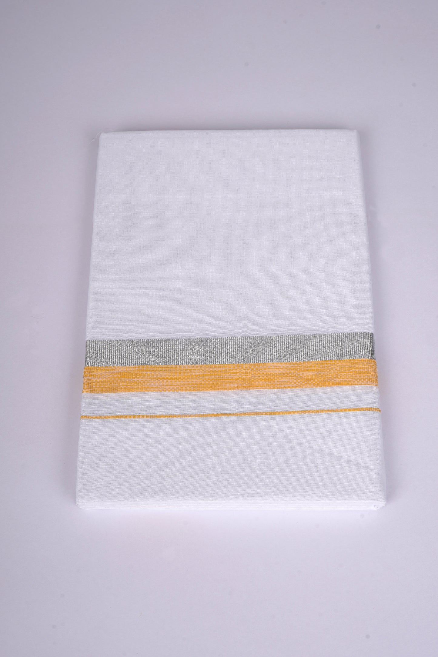 FS-124 W/S DHOTI  1.90 MTR - Silver Yellow