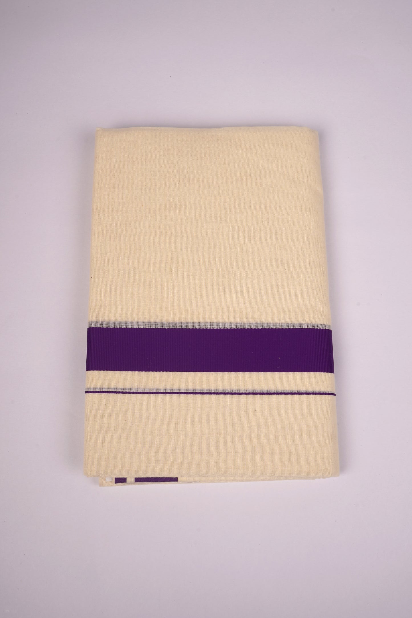 FD-08C CREAM DOUBLE DHOTHIE 3.80 MTR-violet