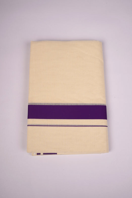 FD-08C CREAM DOUBLE DHOTHIE 3.80 MTR-violet