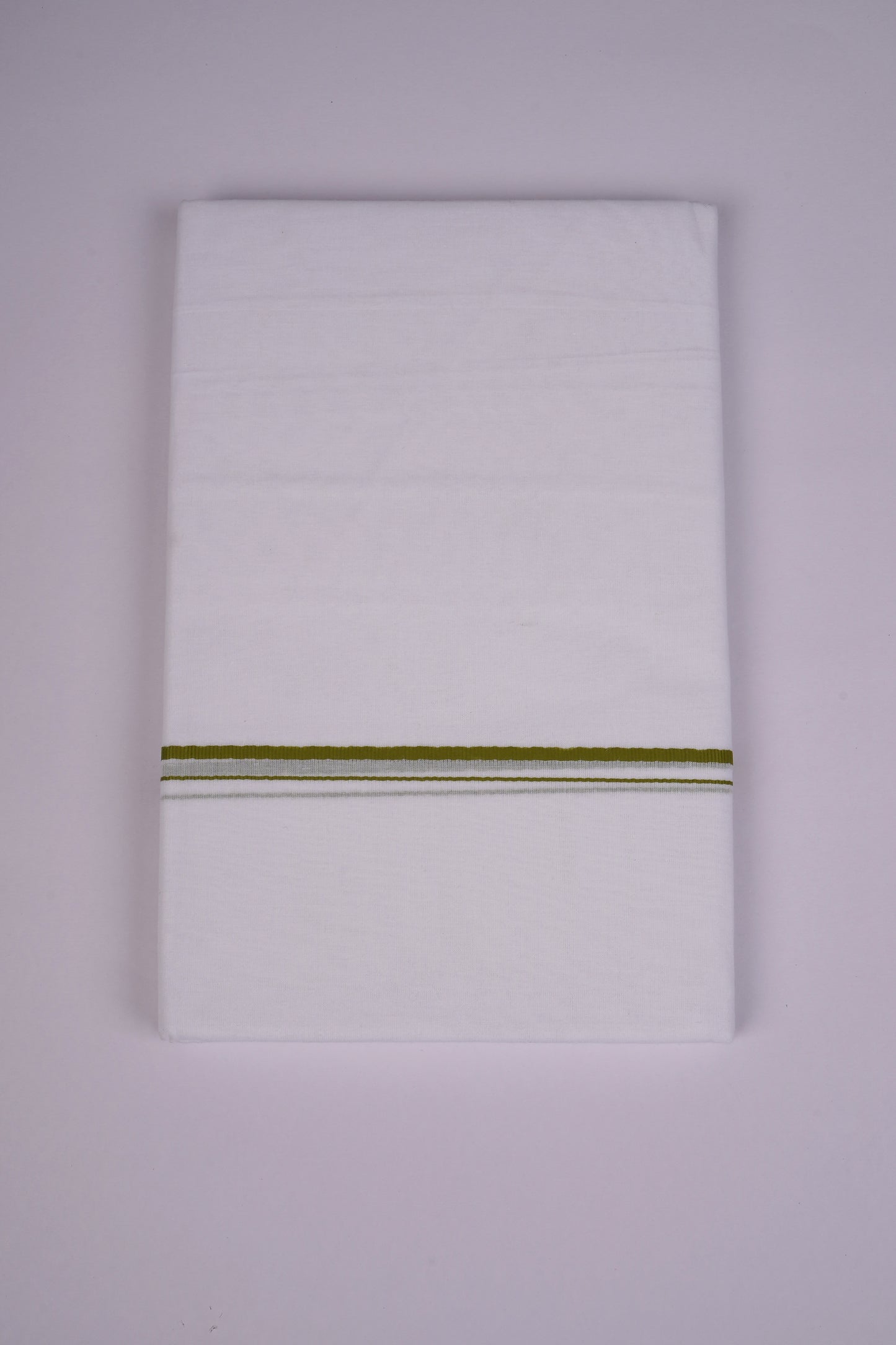 SD-17 WHITE DOUBLE DHOTI  4.00 MTR - Green
