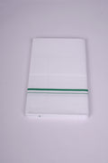 Mens White Single Dhoti Cotton Blend with Small Border - 2.00M | SS-25 - light Green