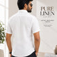 PURE LINEN WHITE HALF SLEEVE SHIRT - 6026 MEN WHITE SHIRT