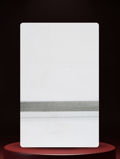 WHITE SINGLE SILVER JARI - 250 SLS-01 DHOTHIE 2.50 MTR