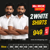 Mr. MCR Offer Combo White Shirt (Buy 1 get 1 free)