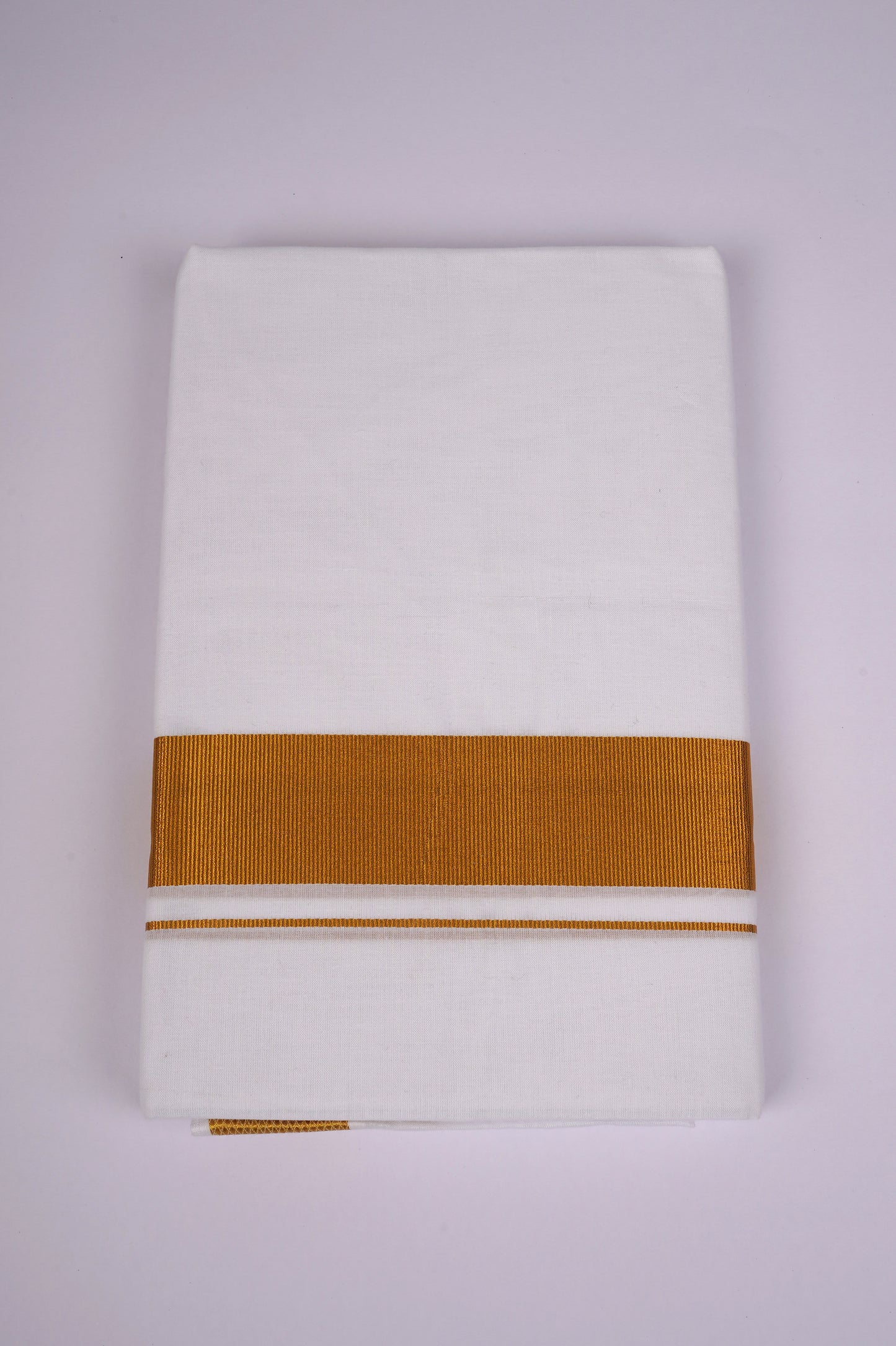 GLD-95 WHITE DOUBLE DHOTI  3.80 MTR