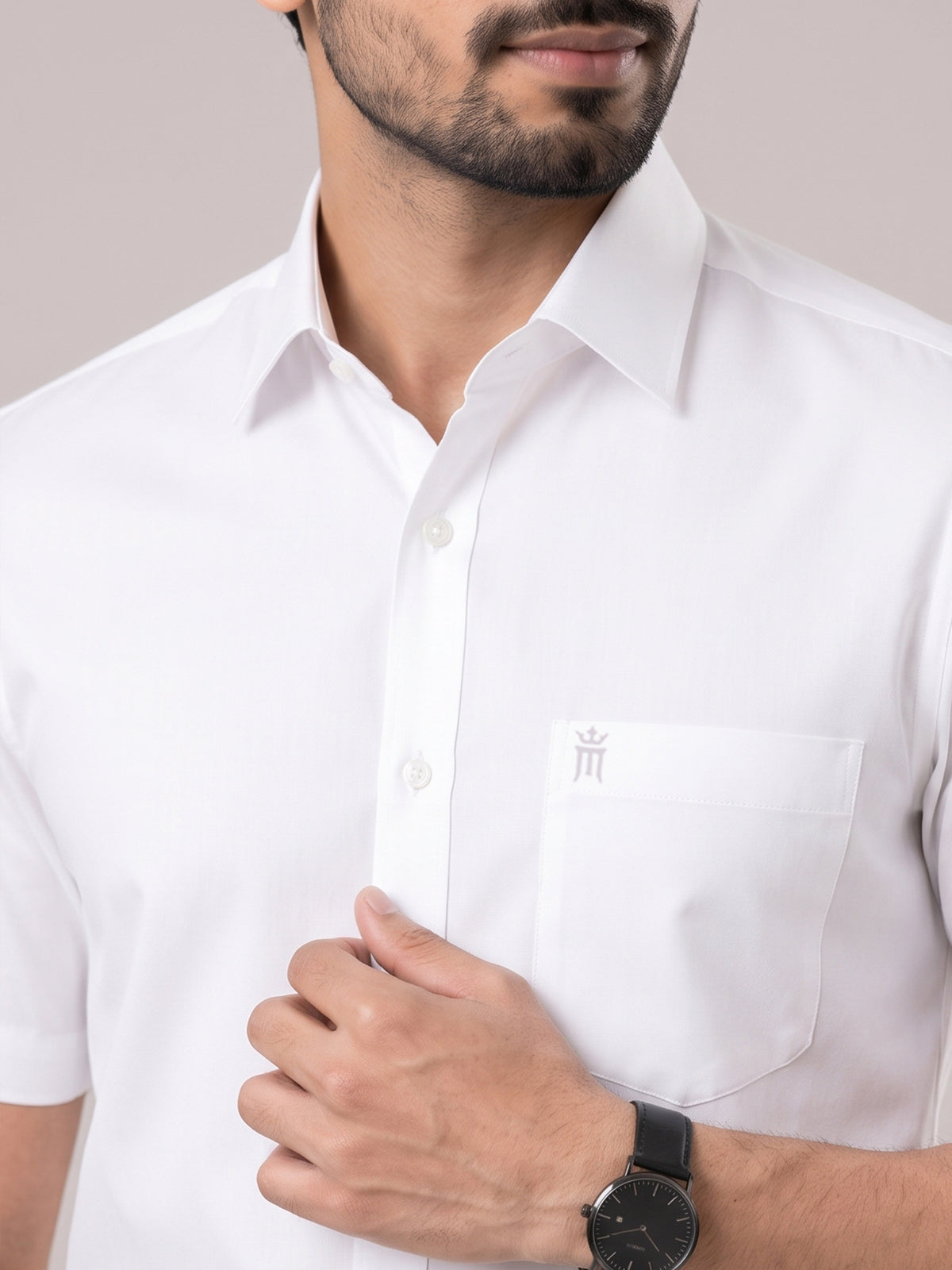 Anti Wrinkle Free Formal White Shirt For Men